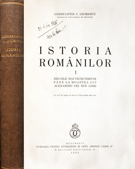 Istoria romanilor (editia princeps, 1935)