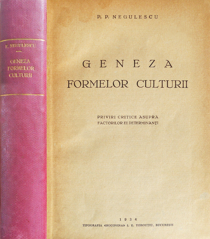 Geneza formelor culturii (editia princeps, 1934)