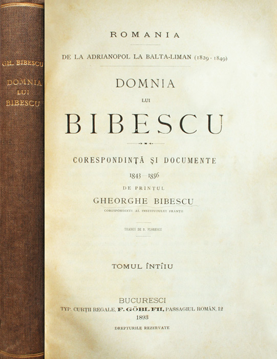 Domnia lui Bibescu (editia princeps, 1893)