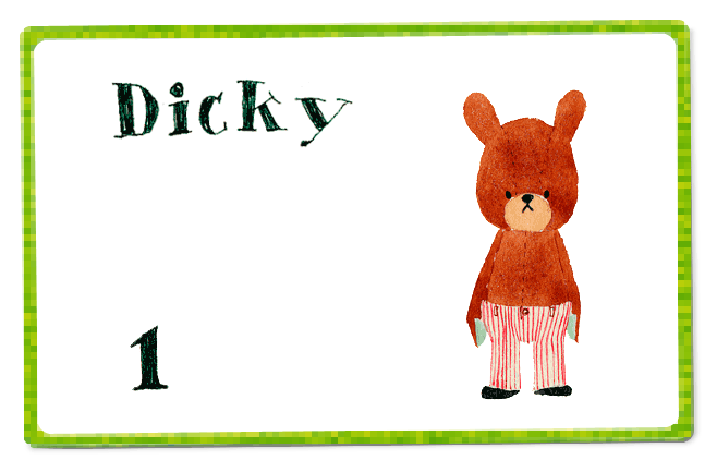 Dicky este cel mai mare dintre urşi. Are urechile lungi şi ridicate şi o frunte foarte înaltă.