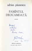 Pamantul deocamdata (editia princeps, cu autograful lui Adrian Paunescu)